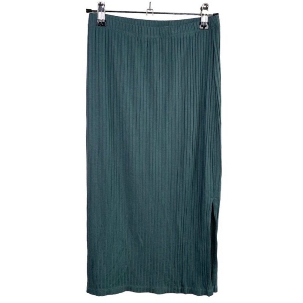 Amour Vert Teal Vindy Paris Rib Over The Knee Pencil Skirt